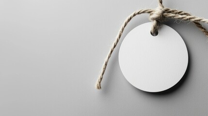 Blank round tag with twine