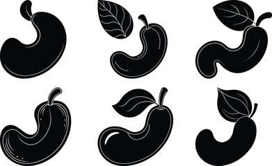 Fototapeta premium Cashew silhouette vector