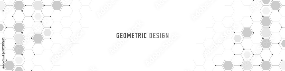 Aufkleber Abstract geometric background with hexagons shape pattern for banner or website header template