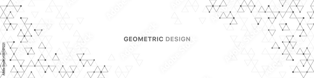 Poster Graphic design element for web page or banner with a geometric pattern of triangle shapes