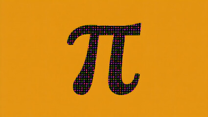 Digitally Animated Pi Symbol, A Clever GIF Depicting Mathematical Constant with Dynamic Digits on an Orange Backdrop, Celebrating Pi Day with Tech and Art