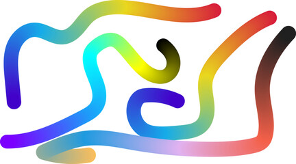 geometric shape design elements, Wavy shape with Colorful gradient. Vector illustration