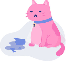 illustration of a sad cat, icon for mobile and web UI/UX