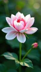 Fototapeta premium A delicate flower blooms on a pristine white petal, serene, plant