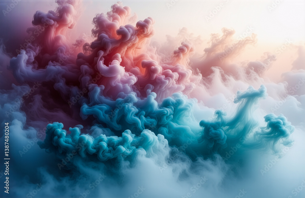 Leinwandbilder a dreamy cloudscape unfolds with soft hues of pink, purple, and blue blending seamlessly. ethereal l