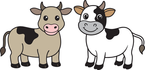 Obraz premium Cute cow vector illustration art