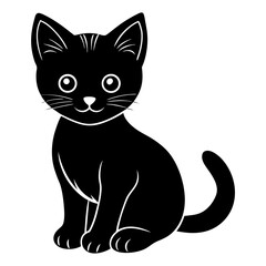 Cat Vector Silhouette, Cute Cat Logo, Pet Animal Illustration, Symbolizes Relaxation and Comfort, Adorable Cat Sitting on a Cozy Surface, Perfect Design for Pet Lovers and Animal Enthusiasts.