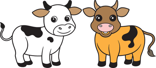Fototapeta premium Cute cow vector illustration art
