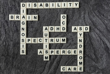 Crossword made of letter beads