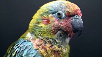 3D model of a multi-colored monk parakeet