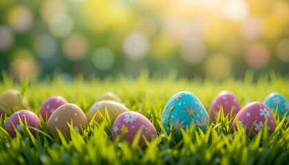 Colorful Easter Eggs in the Sun