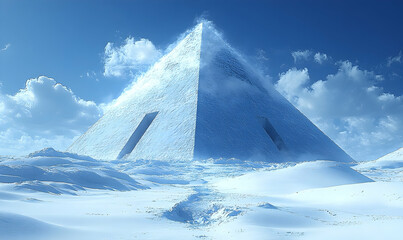 Majestic snow pyramid landscape