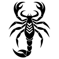 Black Scorpion Vector Icon – Bold Tribal Tattoo Design, Minimalist Insect Emblem, Scorpio Zodiac Symbol