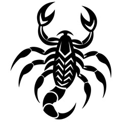 Bold Black Scorpion Silhouette – Tribal Style Vector Art for Tattoos, Logos, and Astrology Designs