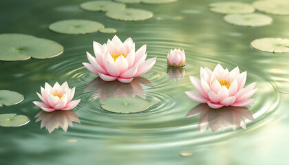 pink water lilies