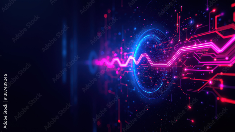 Poster cybersecurity and internet security are depicted with a dynamic digital theme featuring vibrant hues
