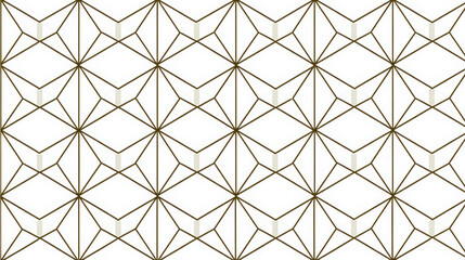A pattern of squares and triangles in gold and white