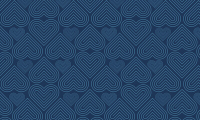 Modern and minimalist heart pattern background with red heart lines. Printable vector container background for Valentine's Day.