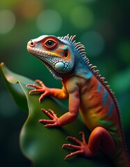 Fototapeta premium An imaginary reptile with a dreamy, distinctive and pleasing appearance