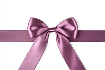 Elegant mauve satin ribbon bow on white background (1)
