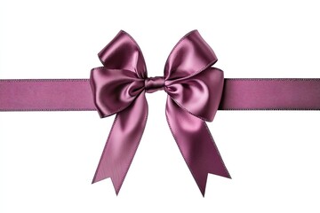 Elegant mauve ribbon bow on white background (2)