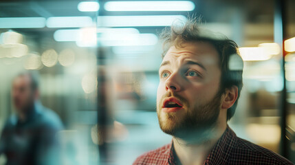 Startup founder passionately defending pitch with engaged investors