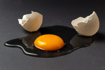 broken white egg