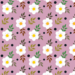 Cute floral seamless pattern with flowers and branches. Elegant template for fashion prints. 