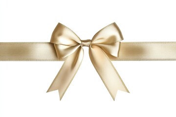 Fototapeta premium Elegant gold ribbon bow isolated on white background