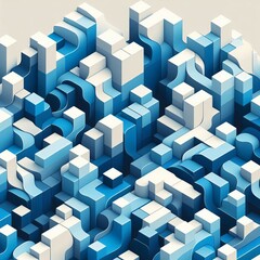 abstract blue cubes