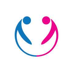 Community logo design illustration and fire symbol