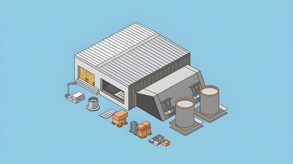 Isometric Illustration of Renewable Energy Sources and Eco-Friendly Living Concept