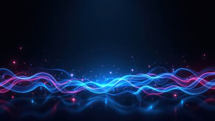 Fototapeta premium Futuristic digital tunnel with neon colors represents internet connectivity and cybersecurity.