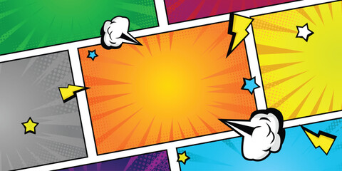 Fight scene Background panel comic manga panel pop art style. with retro style, trendy and creative for social media, poster and book magazine