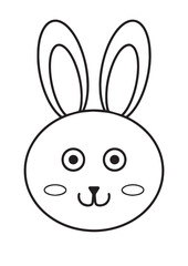 Black and white hand drawing rabbit DNR style 1