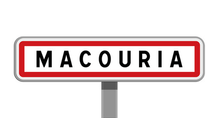 Panneau sur poteau central de ville de Macouria, Guyane