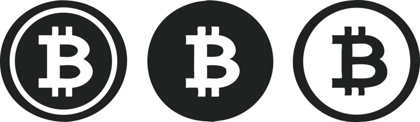 Black And White Bitcoin Icons