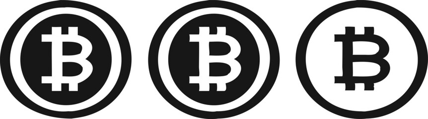 Black And White Bitcoin Icons