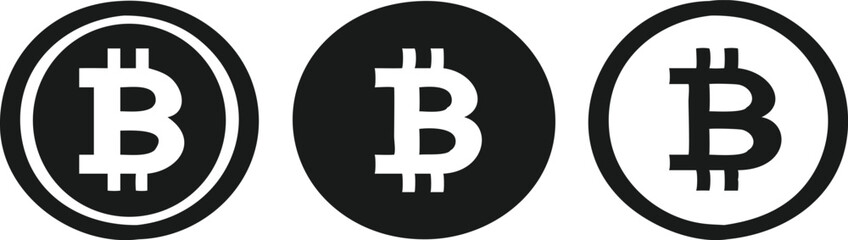 Black And White Bitcoin Icons