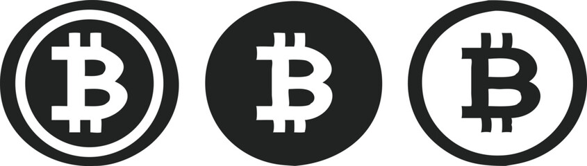 Black And White Bitcoin Icons