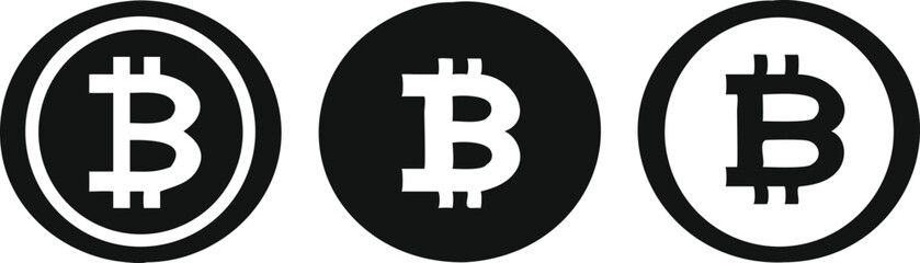 Black And White Bitcoin Icons
