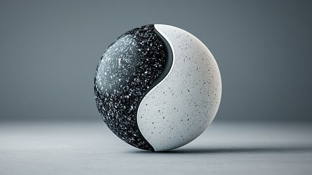 Elegant concept art portraying the spiritual duality of yin yang and self awareness in minimal form.