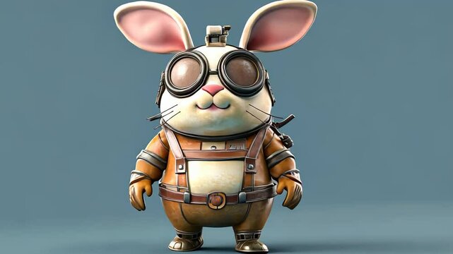 Cute 3D Steampunk Mouse Character Cartoon Animation for Kids Fun