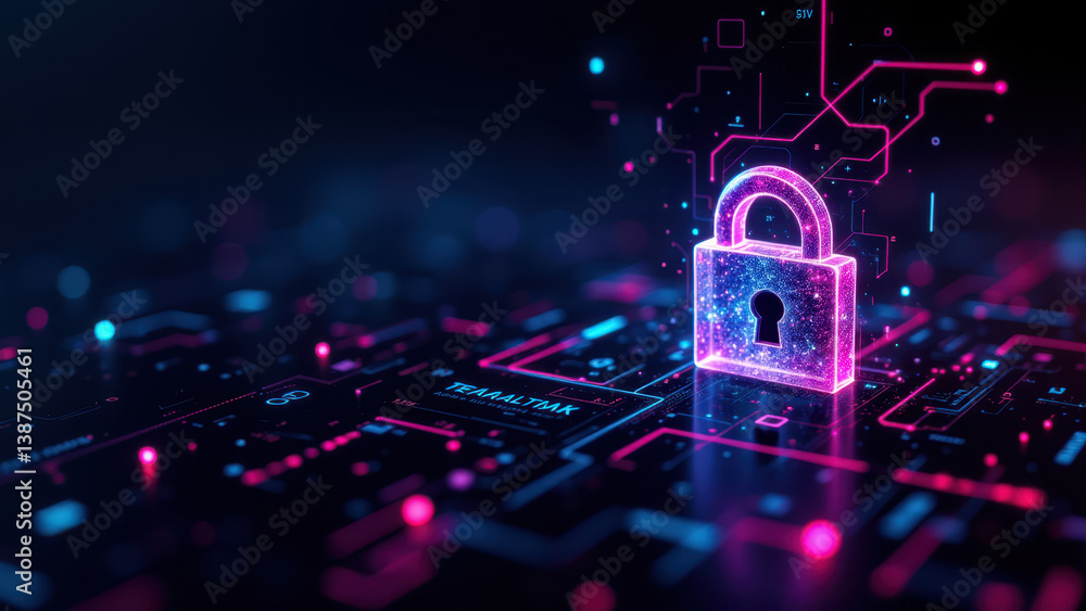 Poster secure your digital world with robust cybersecurity protection.