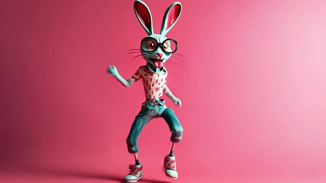 Cute 3D Cartoon Bunny Character Illustration for Kids Fun and Colorful Animation