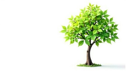 Young tree, delicate leaves, isolated on white , young, soil