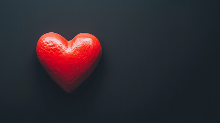 Obraz premium A glowing red heart floats in darkness, symbolizing warmth and gratitude in simplicity