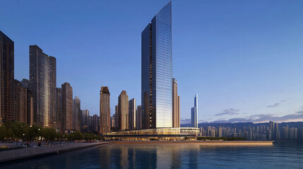 Naklejka premium The project is located in the globall influe
