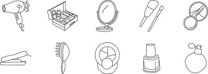 Obraz premium A simple vector illustration design set of kitchen utensils and knives icons, patterns, and silhouettes