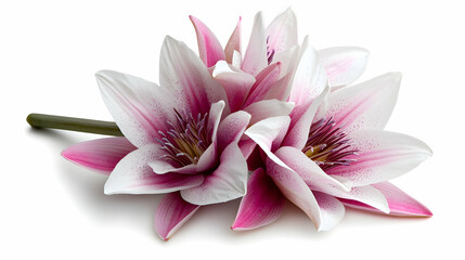 Fototapeta premium Delicate White and Lavender Water Lilies Close Up